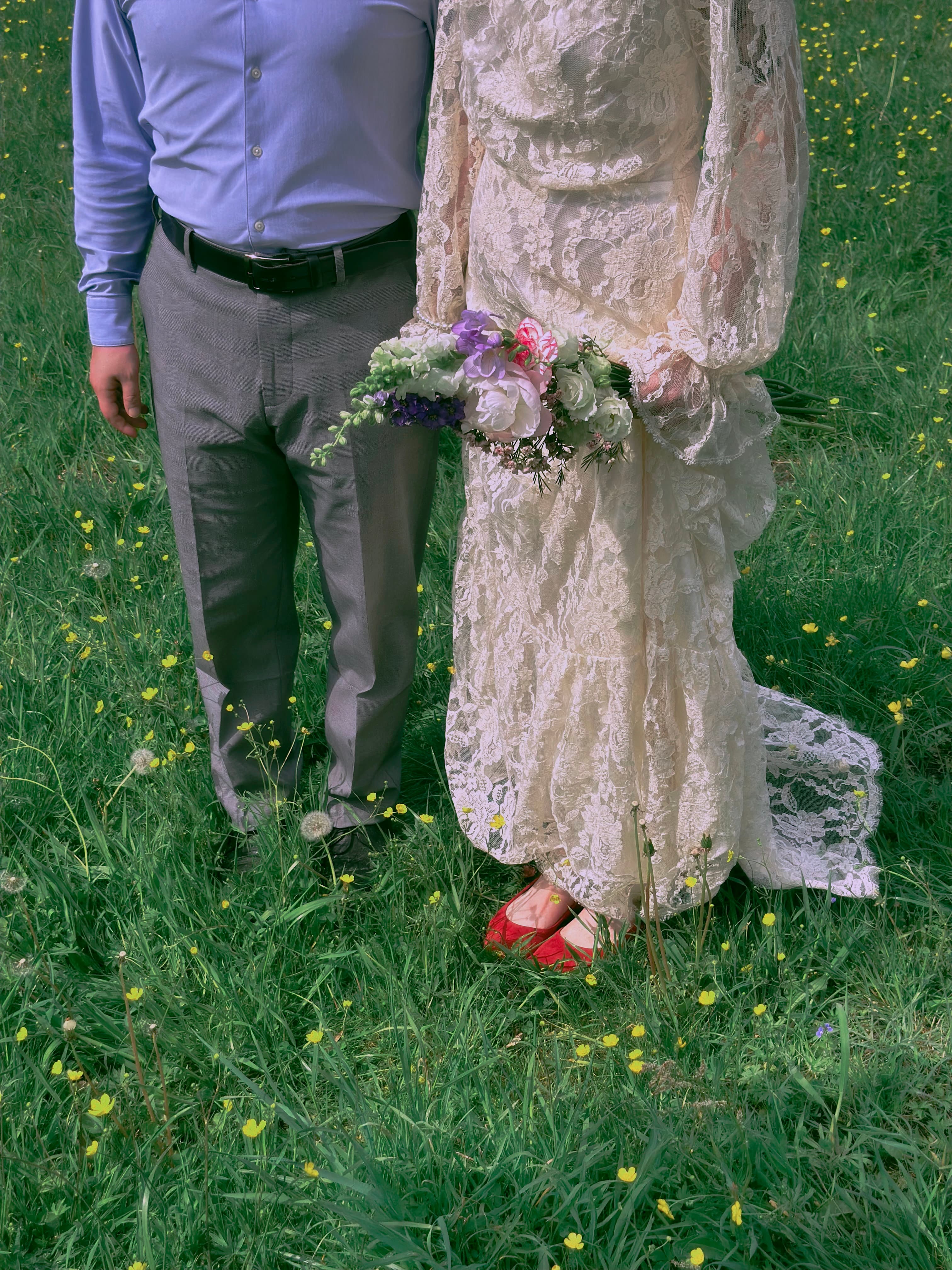 Couple holding hands